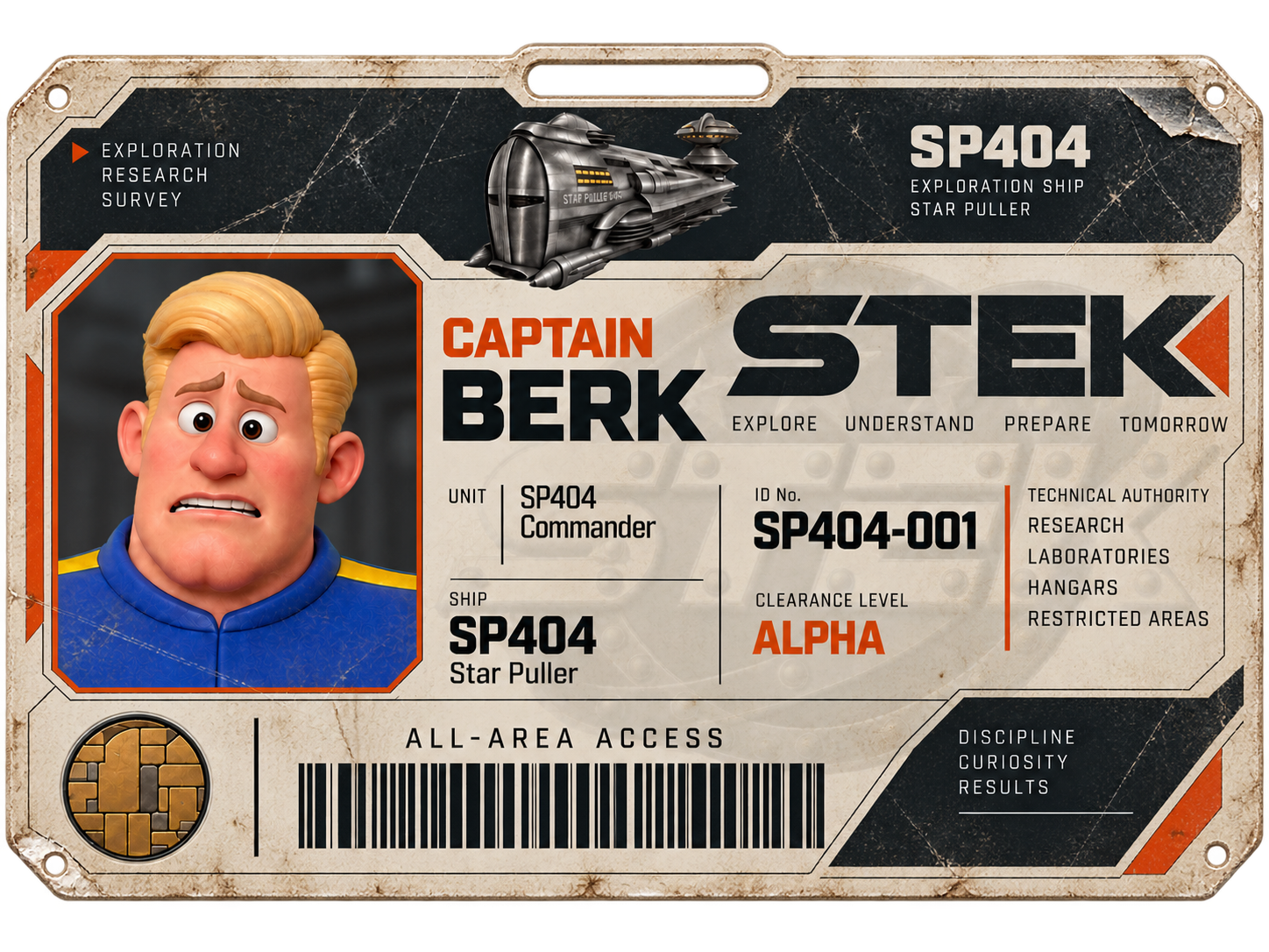 English access card — Captain Berk