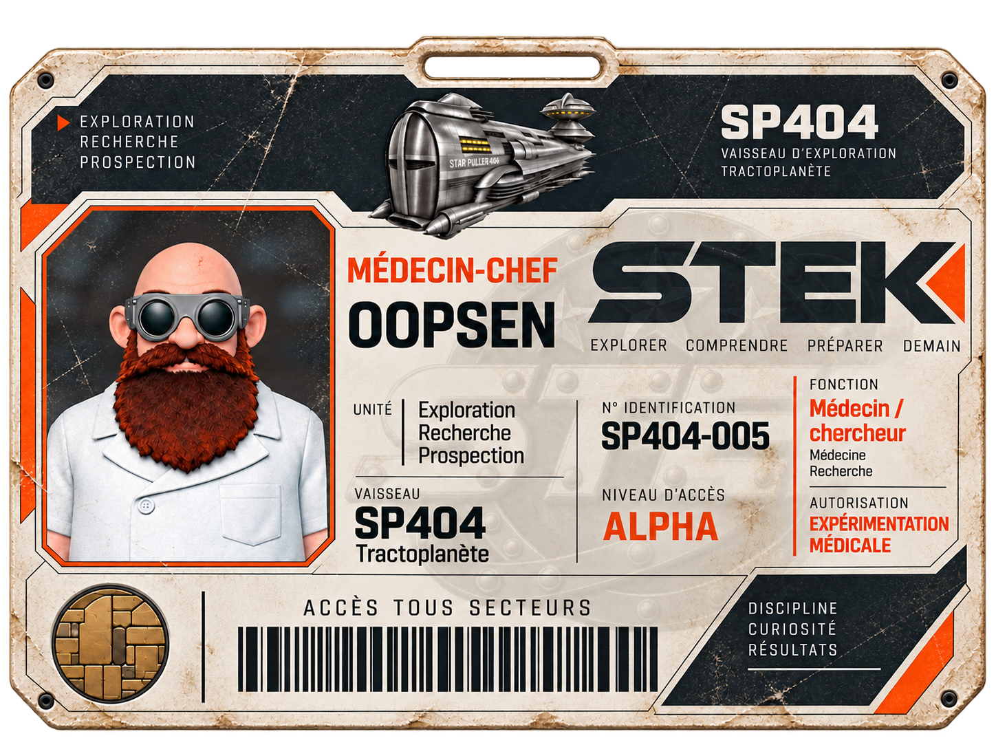 Carte d’accès française — Docteur Oopsen