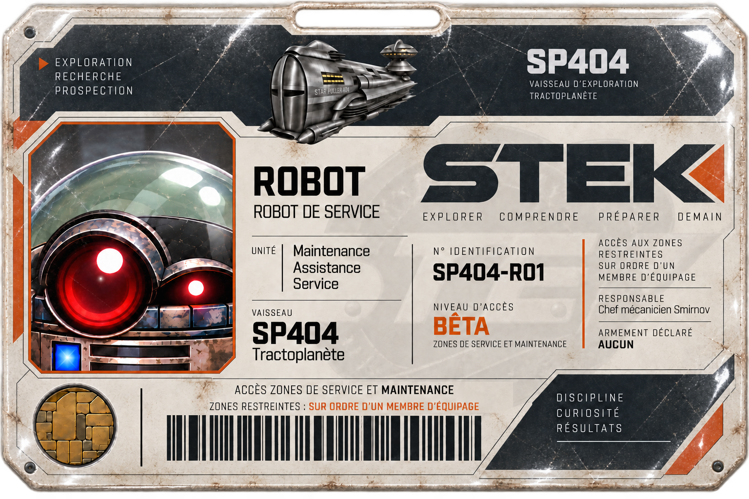 Carte d’accès française — Robot