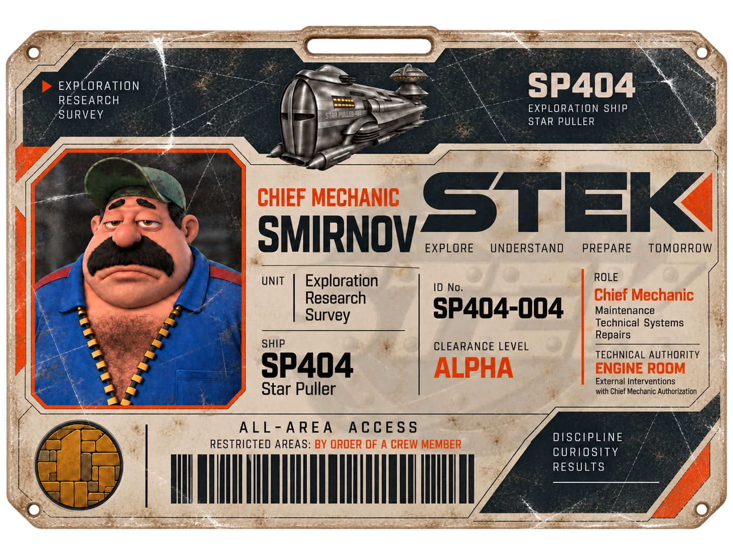 English access card — Lieutenant Smirnov