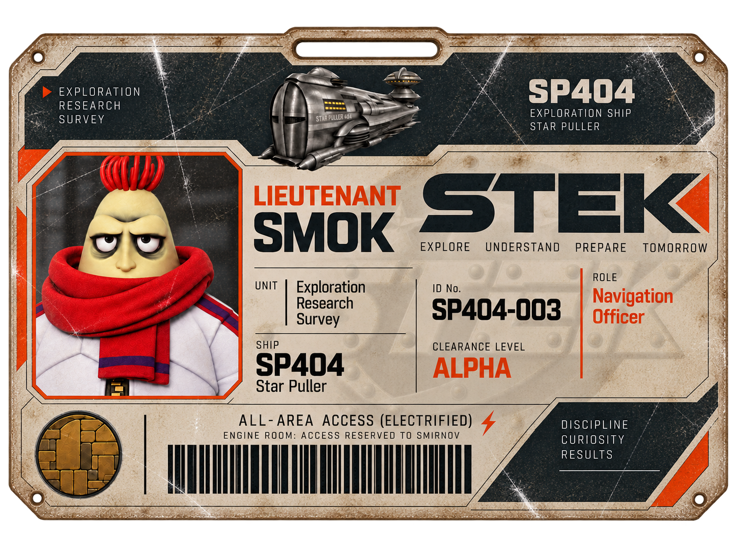 English access card — Lieutenant Smok